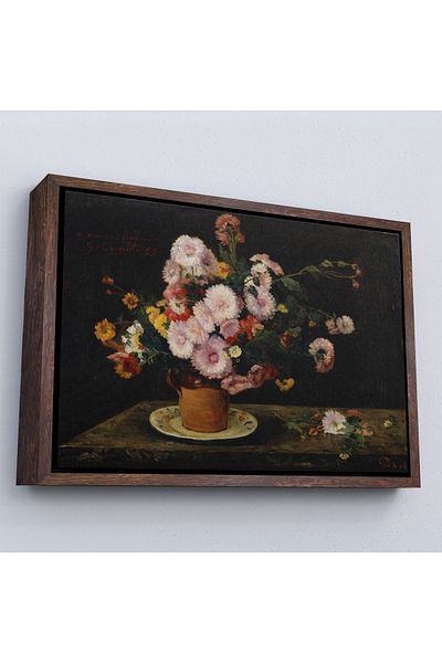 Harita Sepeti Buchet de aster într-un cadru, 1859, Gustave Courbet Painting-7059