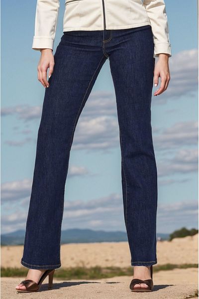 SHEVEGA Navy Blue High Waist Lycra Jeans Jeans - Spanish Leg