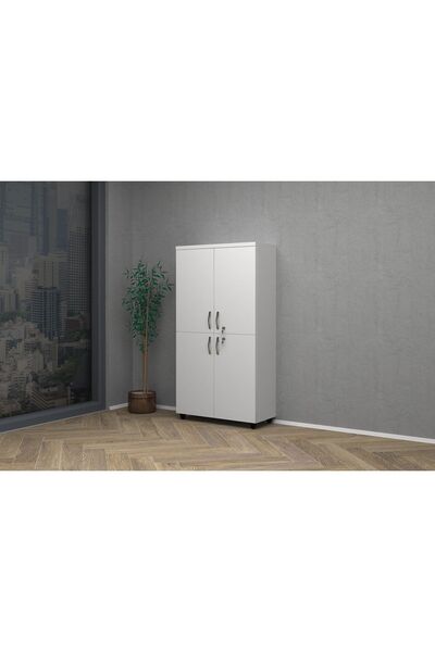 VENA Tam Kapak Ofis Dosya Dolabı 80x35x150cm Beyaz