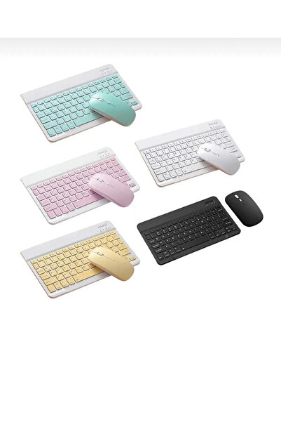 pukotech Tüm Cihazlara Uyumlu Akıllı Taşınabilir Şarj Edilebilir Kablosuz Bluetooth Klavye Ve Mause Seti