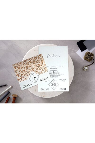 AnadoluMatbaacılık ((( BASKI DAHİL FİYAT))) 100 Adet Kendinden Zarflı Nişan V...