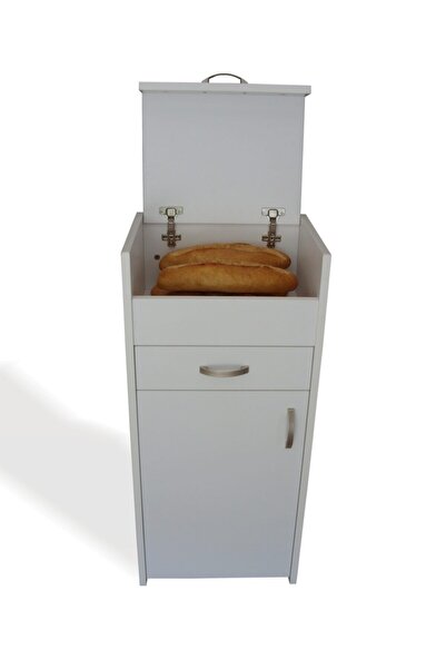 VENA Ekmek Dolabı Beyaz (EKMEK TAHTASI HEDİYELİ) Çok Amaçlı Dolap - (45X35X98H)