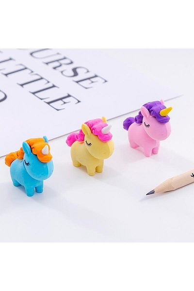 Şeker Ofisi Πακέτο Γόμας Unicorn 3 τεμ