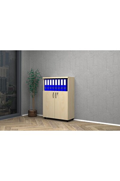 VENA Yarım Kapak Ofis Dosya Dolabı 80x35x115cm Akçaağaç
