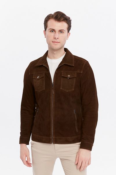 CE-YIL DERİ ÜRÜNLERİ Genuine Leather Suede Coat