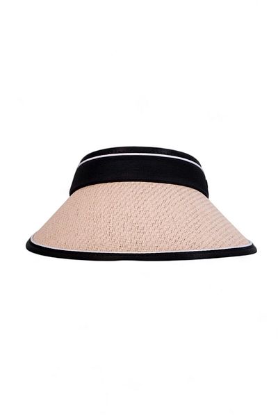 Eke Tekstil Straw Hat - Pink Visor, Sunscreen Visor