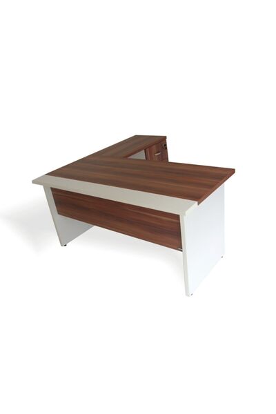VENA Oscar L Ofis Çalışma Masası 160x155x75cm Erik-beyaz