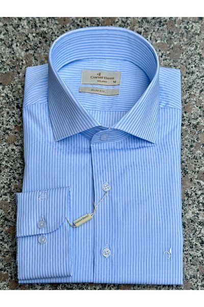 Daniel Bessi Classic Men's Shirt - Long Sleeve, Slim Fit, 100% Cotton