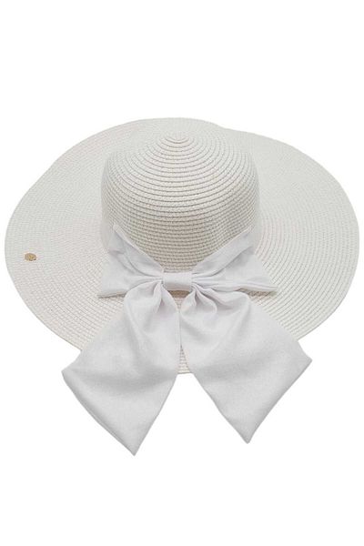 Mood Agenda Maxi Size Bow Detailed Women's Straw Hat