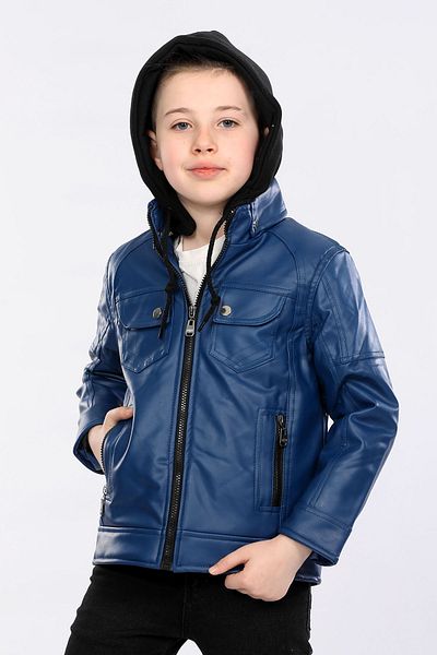Veform Boy's Waterproof Fur Faux Leather Jacket - Hooded, AVM032VF