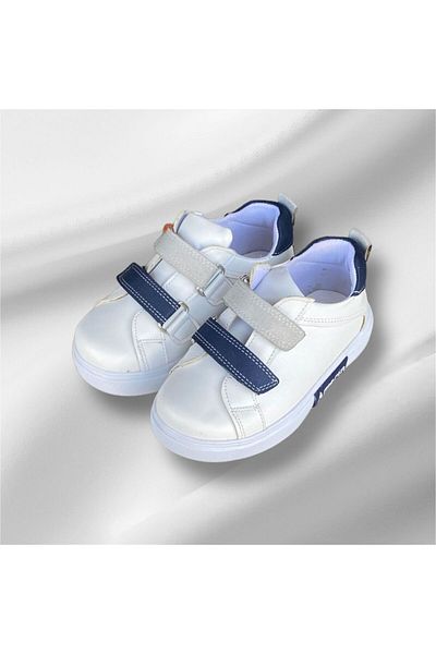 Amarin Pantofi pentru băieți cu talpă confortabilă cu velcro alb