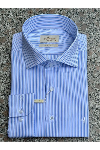 Daniel Bessi Classic Men's Shirt - Long Sleeve, Slim Fit, 100% Cotton