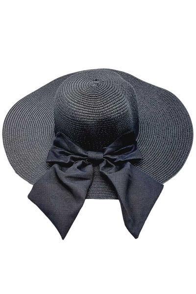 Mood Agenda Maxi Size Bow Detailed Women's Straw Hat