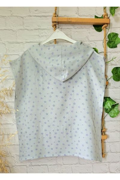 Alpar Tekstil Boy-Girl Muslin Poncho Hooded - Sea, Beach, Pool / Star