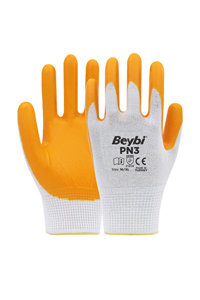 Beybi 100 زوج من BEYBİ Pn3 (PN3، Pn-3) رقم: 10 الحجم: XL قفازات عمل من البولي...