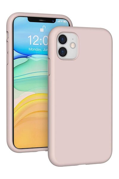 KVK PRİVACY غطاء حماية متوافق مع هاتف Apple Iphone 11 Six Closed Launch باللون الوردي الرملي