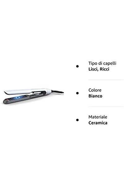 Philips Piastra per capelli Philips serie 5000 con tecnologia termoprotettiva, Bianco [modello BHS520/00]