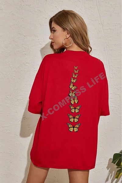 x-compass life Unisex Butterfly Printed Back King T-shirt