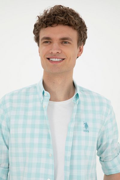 U.S. Polo Assn. US POLO Мъжка спортна тениска - стандартна кройка, Astor 090 Mint