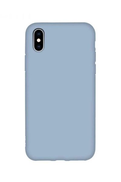 KVK PRİVACY غطاء حماية من السيليكون مخملي متوافق مع هاتف Iphone X/xs باللون الأزرق الفاتح