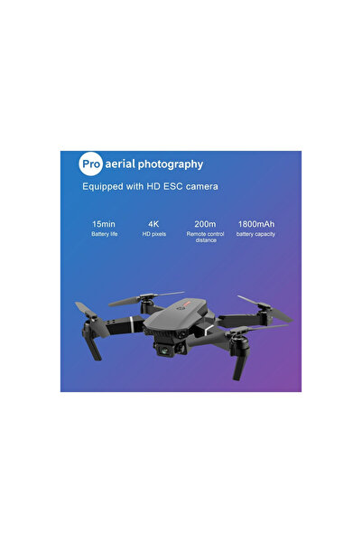 Ozmik E88 DRONE 4K HD ÇİFT KAMERALI DRONE APP KONTROL WİFİ Lİ KATLANABİLİR QUATCOPTER