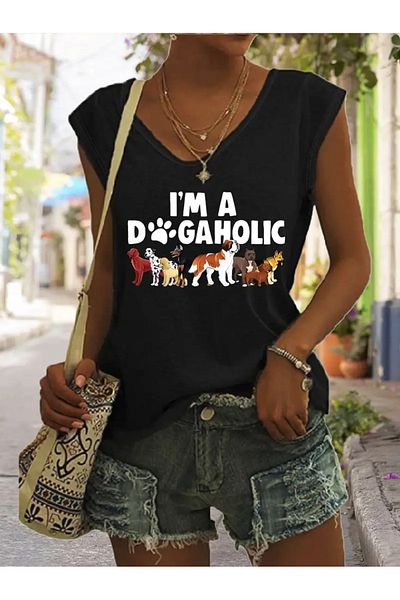 mercoledi Tricou de damă oversize fără mâneci cu decolteu în V - model Salas Boyfriend