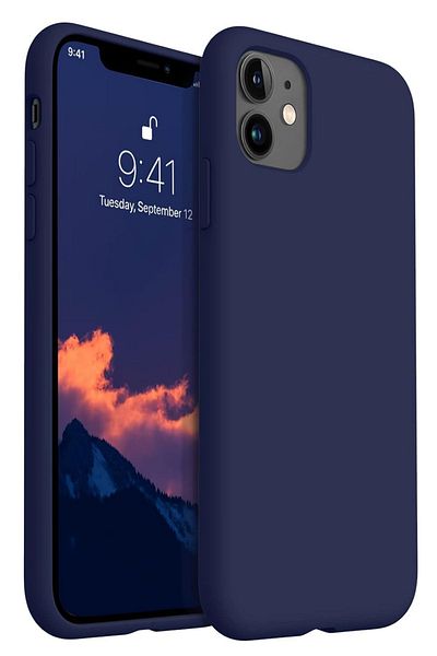 KVK PRİVACY غطاء حماية متوافق مع هاتف Apple Iphone 11 باللون الأزرق الداكن