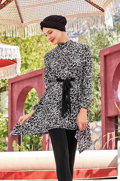 Remsa Mayo Μαύρο Lycra Hijab Μαγιό - Kye 4510, Πλήρως Κλειστό
