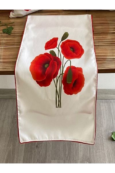 KIRLENTİM D150 Poppy flower Patterned - Double Side Printed Throw Pillow Cover
