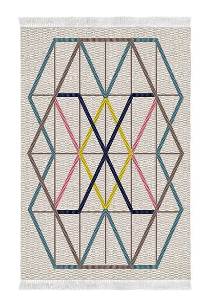 Dekoreko Digital 2-Piece Bath Mat Set Star Leather Non-Slip Base Fringed Modern Men's Colorful