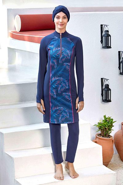 Remsa Mayo Cholie 4521 - Dark Navy Blue Hijab μαγιό, Lycra και πλήρως καλυμμένο