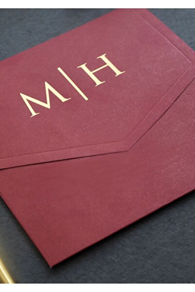 Pixel Davetiye Düğün Davetiyesi 50 Adet Bordo Davetiye - 2025 Yeni Model- Düğün-nişan-kına-sünnet Davetiyesi - 8851