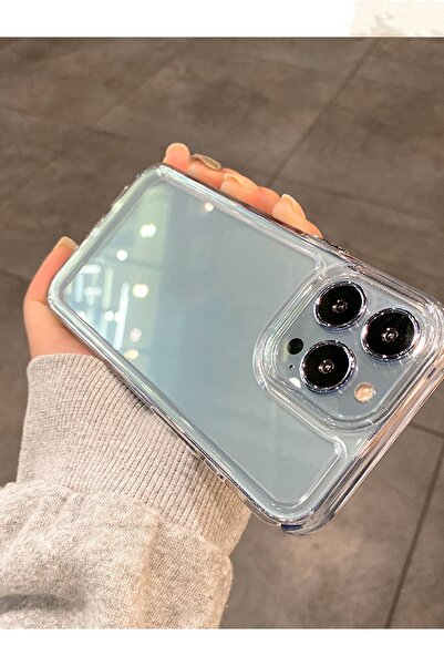 KVK PRİVACY Iphone 13 Pro Kılıf Lüks Şeffaf Kalın Silikon Kamera Koruma Yumuşak Kılıf