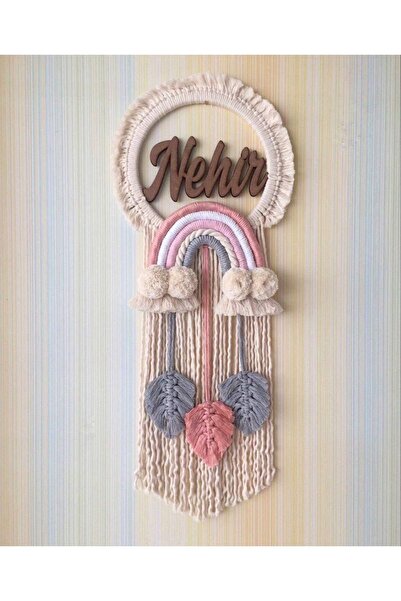 IŞILTI Ornament de ușă din macrame rotund