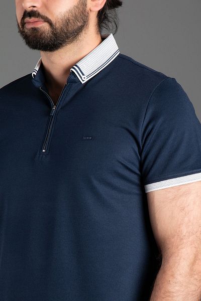 ZEKİ ÖZER ΑΝΔΡΙΚΟ ΜΠΛΕ ΣΚΟΥΡΟ ΦΕΡΜΟΥΑΡ POLO T-SHIRT