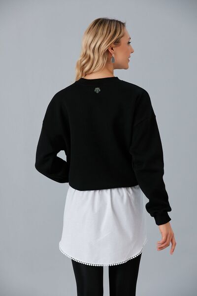 Space Fashion Fustă albă Salvator cu fund din dantelă și tricou