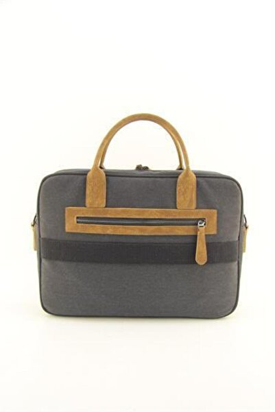 QUB CLUB Unisex Siyah Kanvas Su Geçirmez 15.6 Inç Bilgisayar Laptop Evrak Çantası (EL ÇANTASI HEDİYELİ)