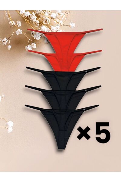 exciting dreams Pack of 5 Cotton Women's Rope Elastic Fall Thong