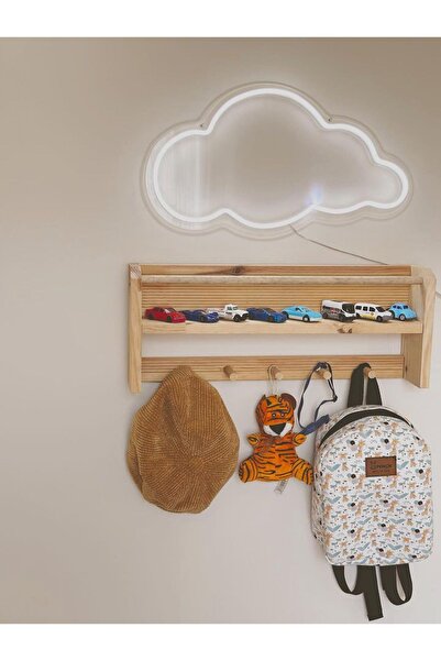 Grootland Montessori Çocuk Bebek Odası Kitaplık Askılık Çok Amaçlı Duvar Rafı