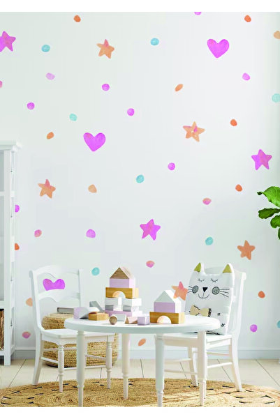 WALLHUMAN Αυτοκόλλητο τοίχου για παιδικό δωμάτιο με σχέδια ακουαρέλας