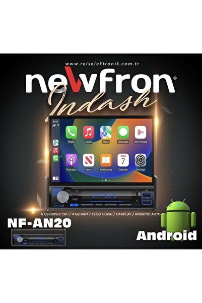 newfron Oto Teyp Indash 7 RGB Android Bt/usb/sd/fm/aux/gps 4 gb Ram 32 gb Hafıza Kameralı NF-AN20