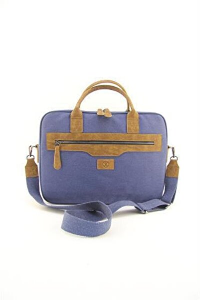 QUB CLUB Унисекс индиго син плат, водоустойчив 15,6-инчов куфарче за лаптоп (чанта с подарък)