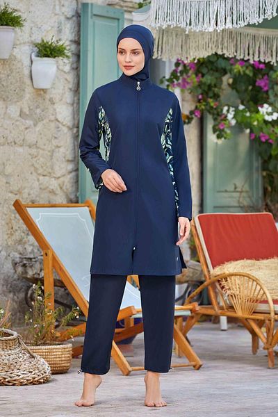 REMSA Ivy 8284 Dark Navy Blue Parachute Full Covered Hijab μαγιό