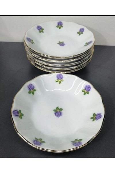 Porland Porcelain 6-Piece Rose Gold Tea Plate