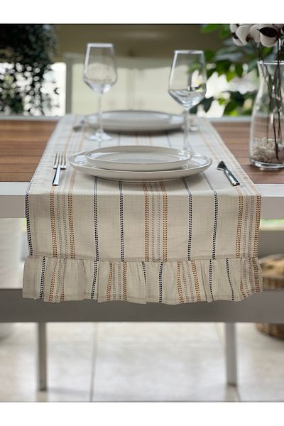 desen izmir New Season Frilly Patterned Runner Cover