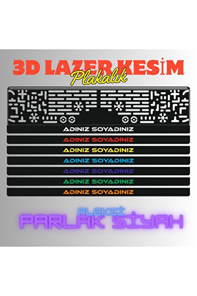 BNP Kişiye Özel Lazer Kesim Piano Black Pleksi Plakalık ( 2 Adet)