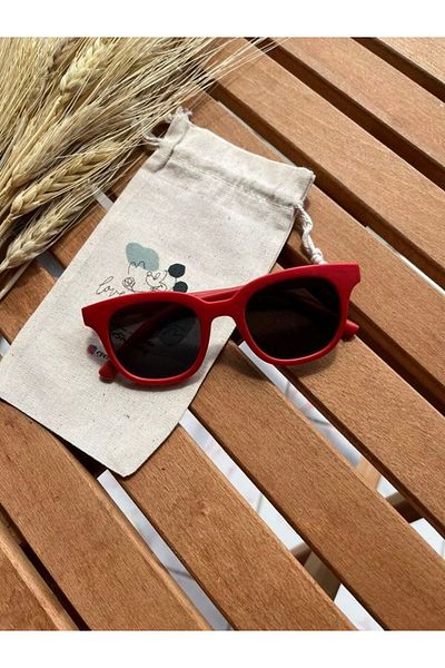 EyER Shoping Red Children's Sunglasses - Geometric Pattern, Uv400 Protection