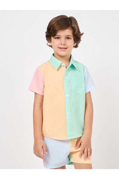 Styli Colorblock Shirt and Short Set
