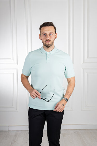 Sarar Μπλουζάκι ανασκόπησης με πράσινο γιακά πόλο μέντας