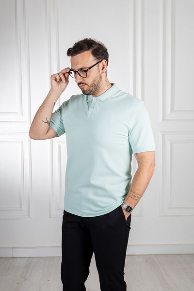 Sarar Μπλουζάκι ανασκόπησης με πράσινο γιακά πόλο μέντας